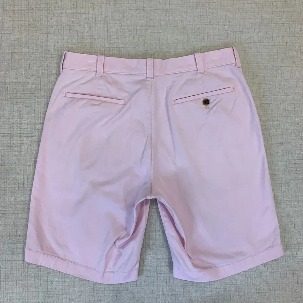 J.Crew 9 Inch Flex Khaki Short Mens 32 Flat Front Stretch Cotton Mid Rise *READ